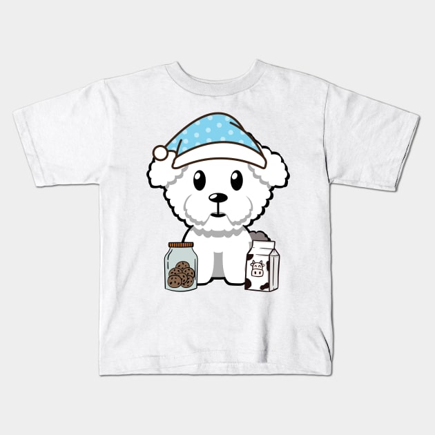 Cute furry dog is having a midnight snack Kids T-Shirt by Pet Station